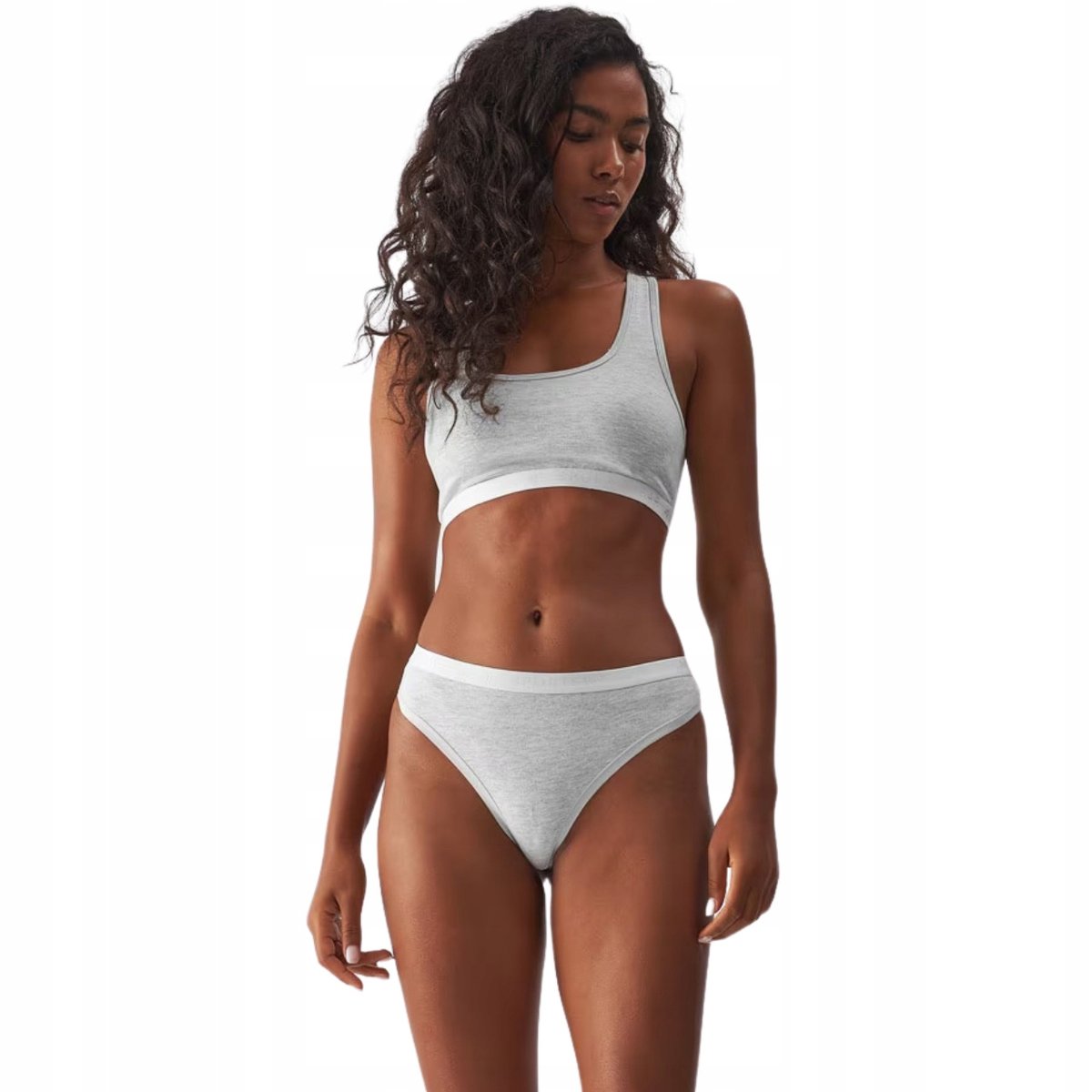 Majtki damskie stringi 4F F026 chłodny jasny szary melanż 4FWMM00UPTSF026 2