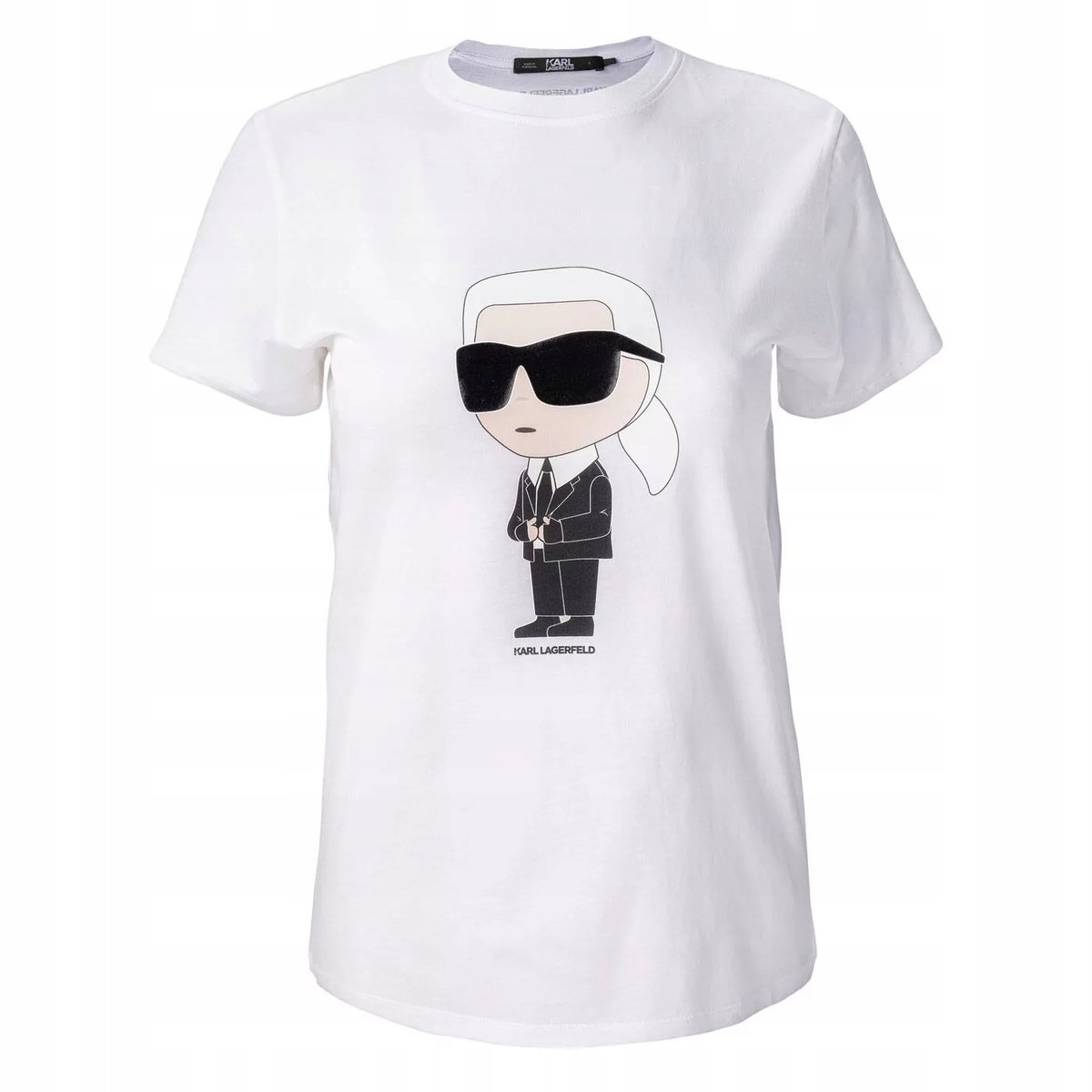 Biała Koszulka Damska T-shirt Duże Logo Karl Lagerfeld Oversize Elegancka r.M