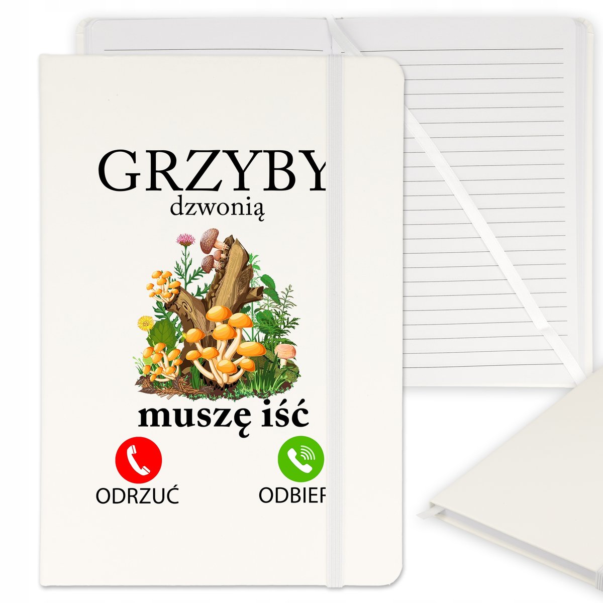NOTES BIAŁY A5 PREZENT MIŁOŚNIKA GRZYBOBRANIA WZÓR