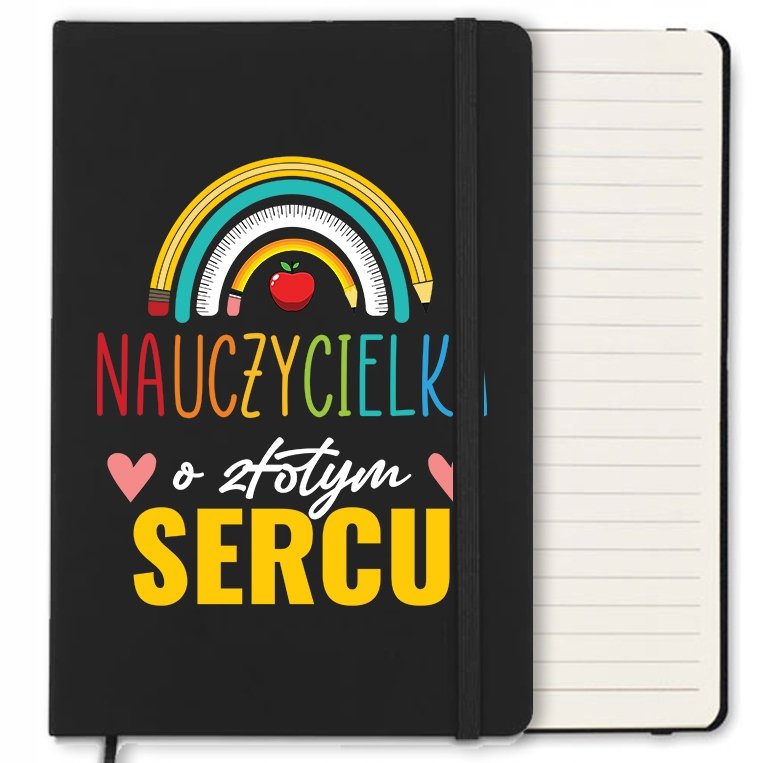 NOTES 120 STR PREZENT NAUCZYCIELKA O ZŁOTYM SERCU DZIEŃ NAUCZYCIELA WZORY