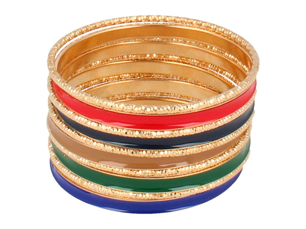 Kolorowa bransoletka sztywna 10 sztuk w komplecie