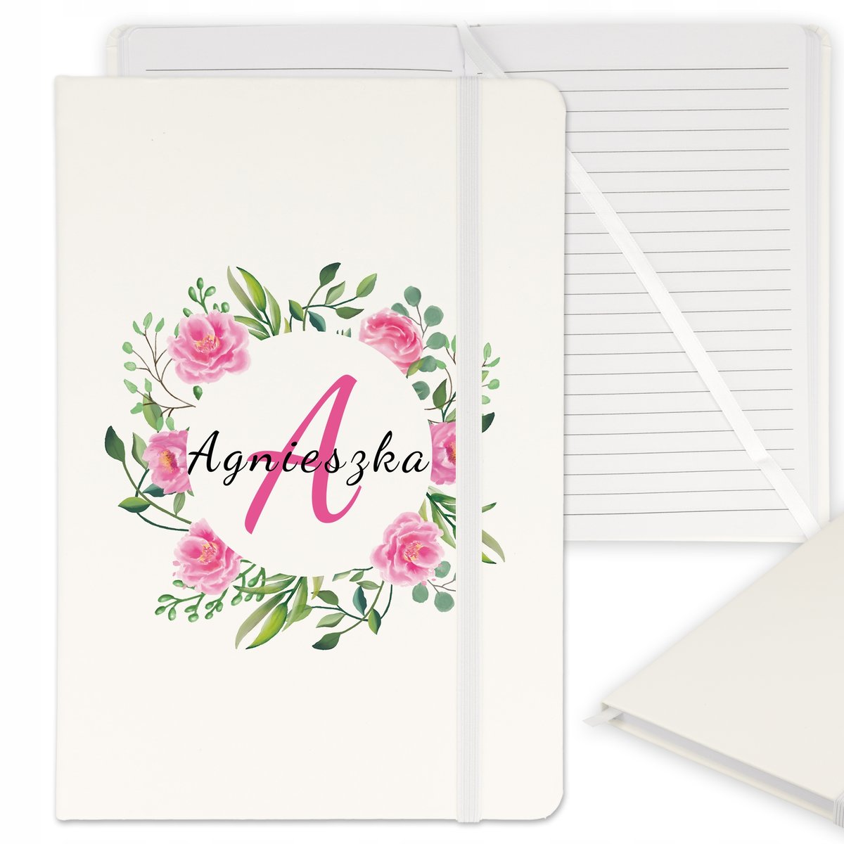 NOTES Z GUMKĄ A5 PLANER NOTATNIK MONOGRAM IMIĘ