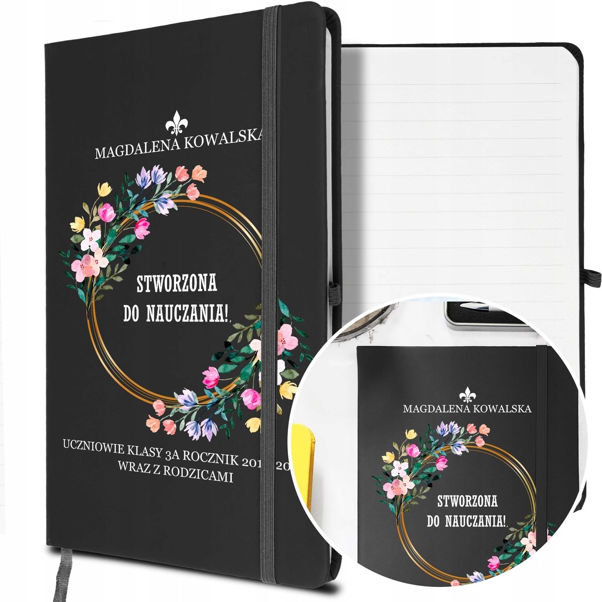 NOTES A5 z Gumką Prezent DZIEŃ NAUCZYCIELA Wzory