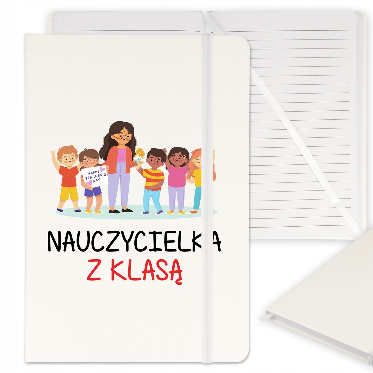 NOTES Z GUMKĄ A5 PREZENT NA DZIEŃ NAUCZYCIELA WZÓR