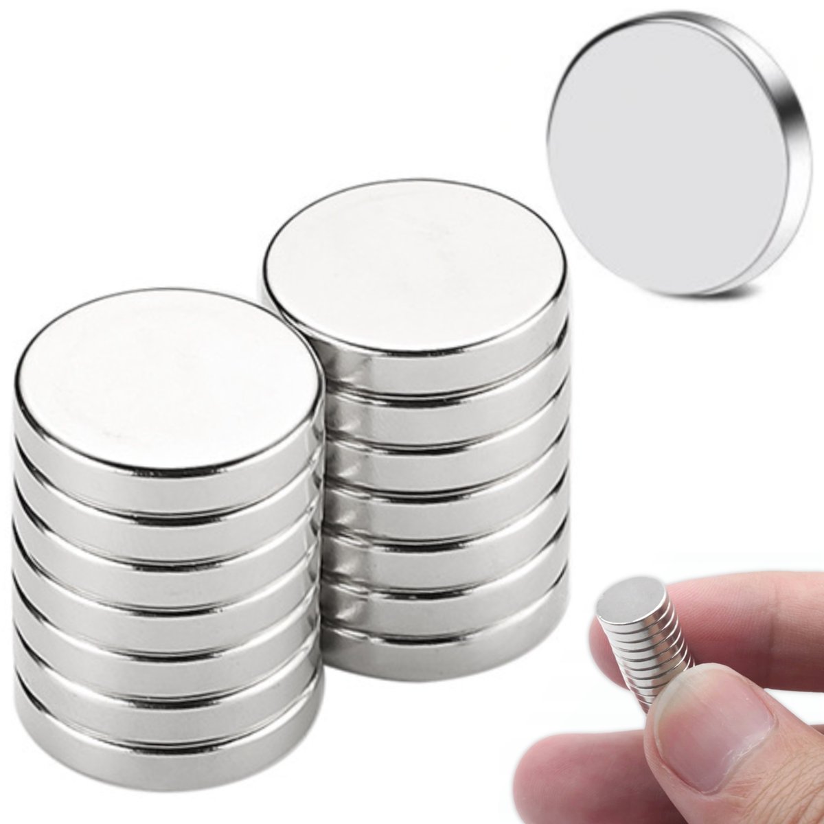Zestaw 10 sztuk magnes neodymowy mały mocny walcowy okrągły 10x2 mm
