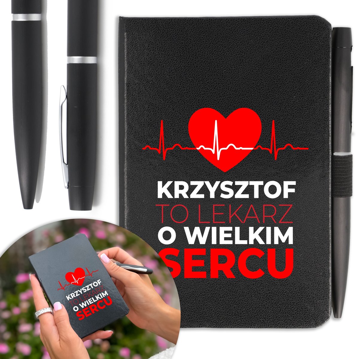 NOTES A6 DŁUGOPIS Prezent dla LEKARZA Twoje IMIĘ