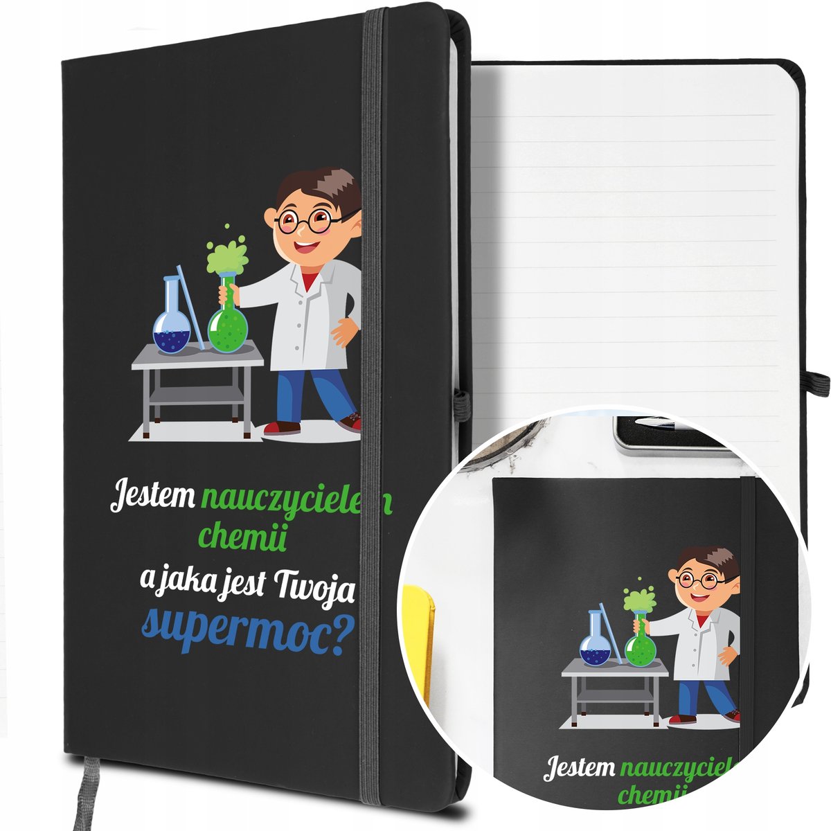 NOTES A5 z Gumką Prezent dla NAUCZYCIELA CHEMII