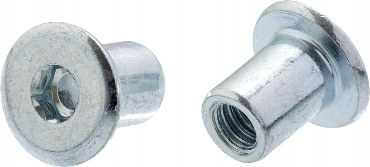 Nakrętka meblowa łeb płaski Ericsona M6 15x12 ocynk 10 sztuk