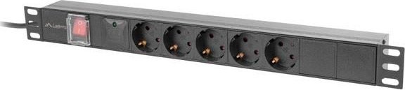 Listwa zasilająca Lanberg przeciwprzepięciowa 5 gniazd 2 m czarna PDU-05F-0200-BK