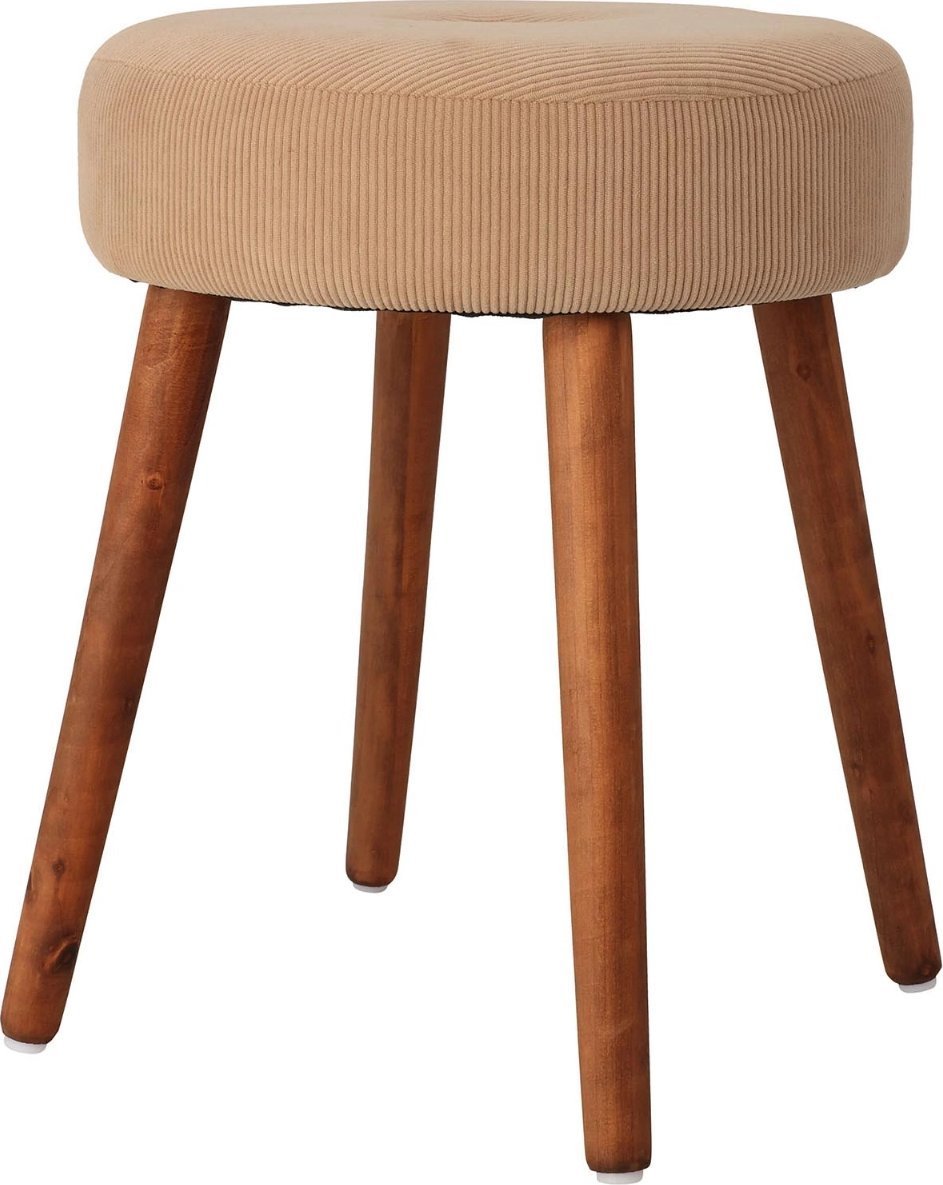 Home Styling Collection Taboret z miękkim siedziskiem ze sztruksu, Ø 35 x 45 cm