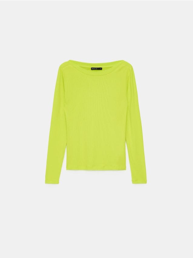 Mohito - Dopasowana neonowa bluzka - neonowy