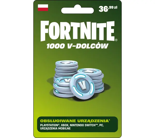 Doładowanie Fortnite 1000 V-dolców Obecnie dostępne tylko w sklepach stacjonarnych RTV EURO AGD