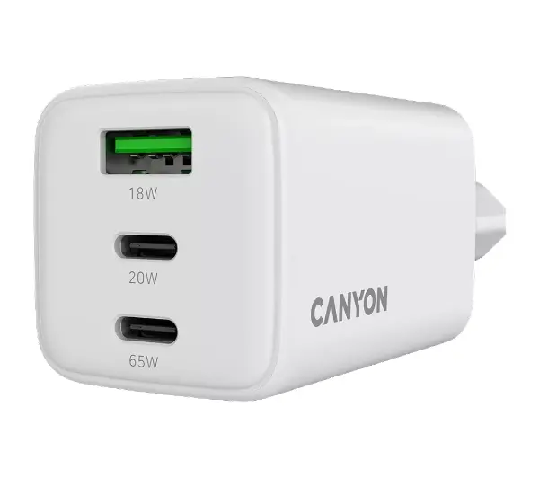 Canyon CU65ACC GAN 65W 2xPD 1xQC Biały