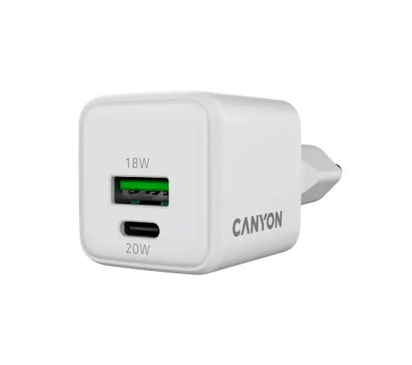 Canyon CU20AC GaN 20W 1xPD 1xQC Biały