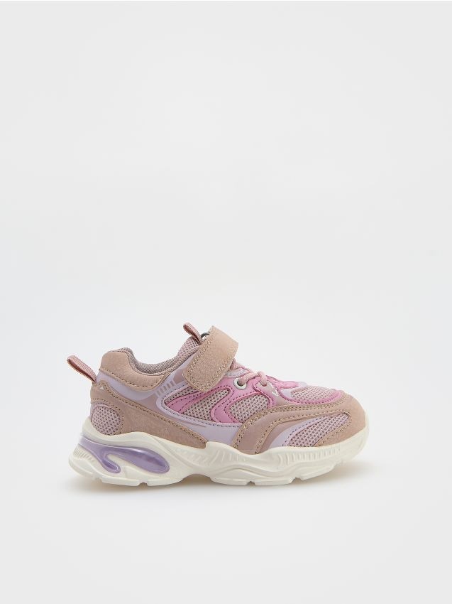 Reserved - Buty sportowe na rzepy - brudny róż
