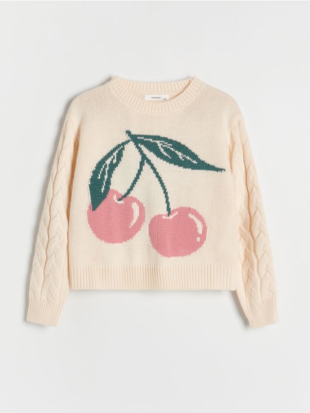 Reserved - Sweter z aplikacją - wielobarwny