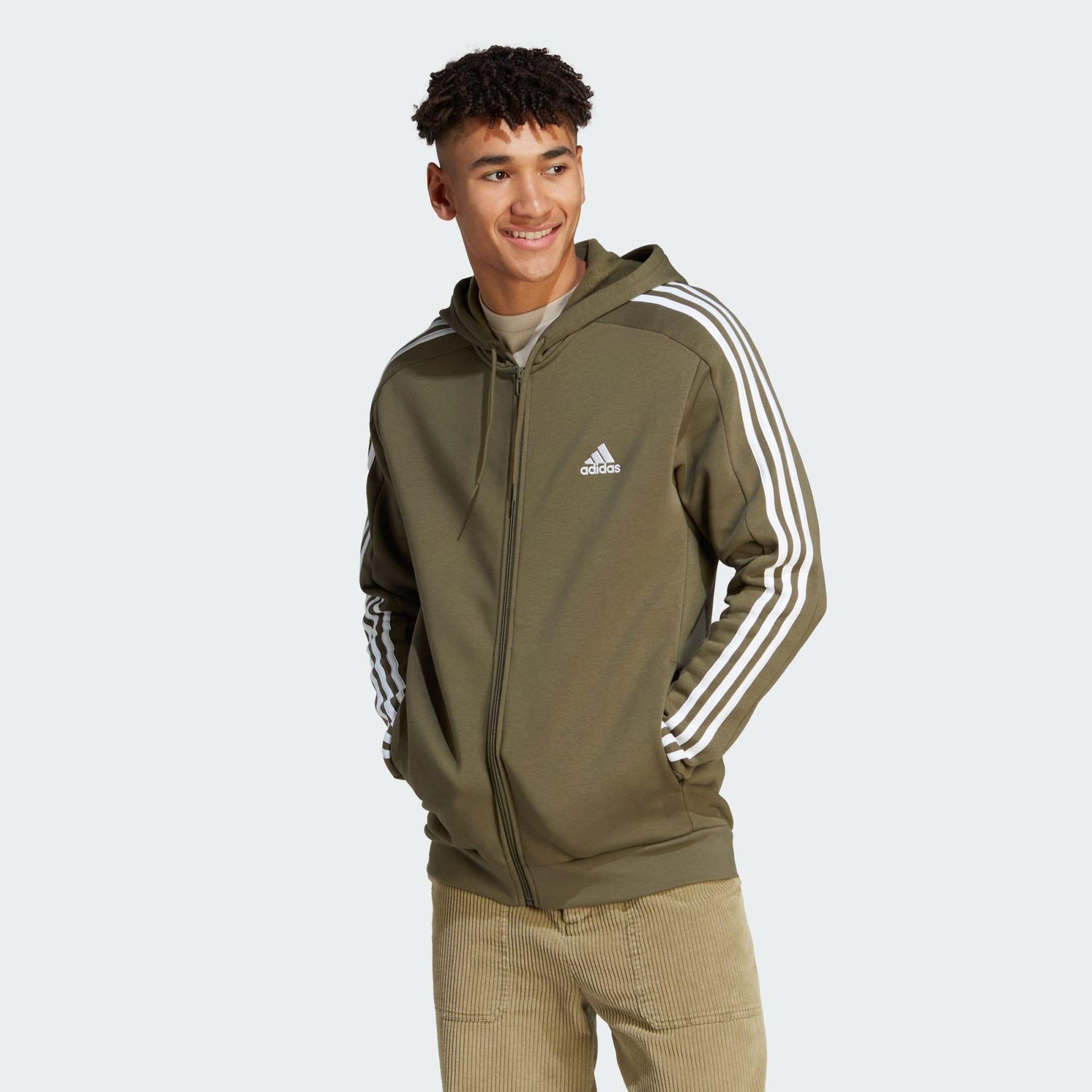 Bluza z kapturem Essentials Fleece 3-Stripes Full-Zip