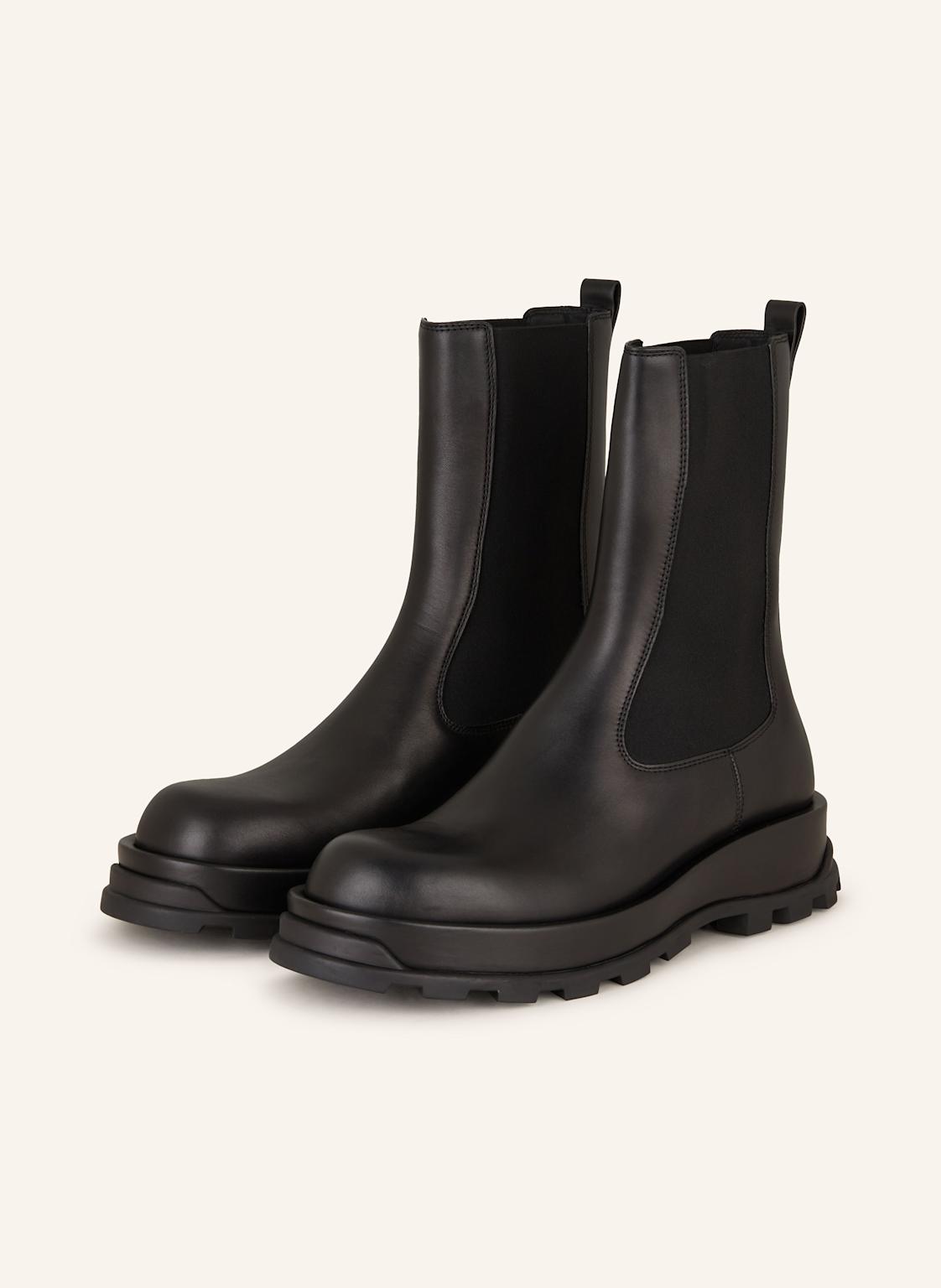 Jil Sander Botki Chelsea schwarz