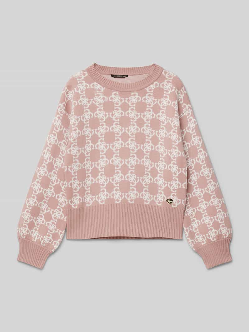 Sweter z dzianiny z prążkowanymi wykończeniami