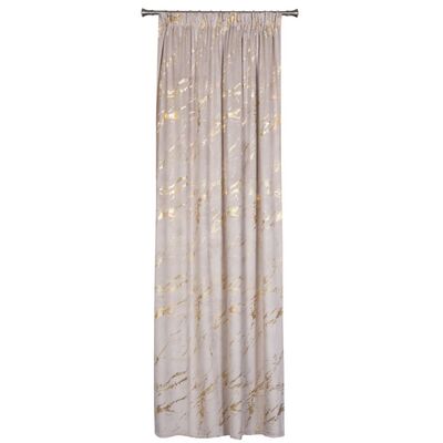 Zasłona z taśmą STORM 140 x 260 cm beżowo-złoty