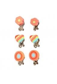 Klipsy do uszu dla dziewczynek kwiaty Hyke 3 pary