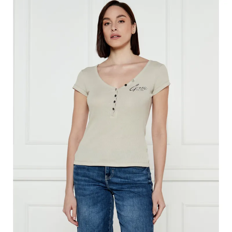 GUESS T-shirt HENLEY OLYMPIA Slim Fit