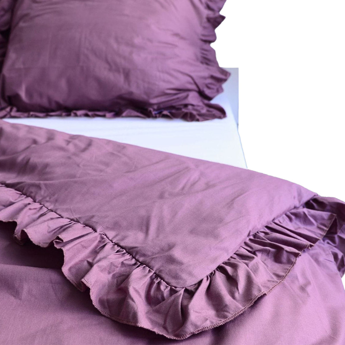 Poszewka Pościel Na Kołdrę Z Falbanką 220X200 Cm Retro Róż