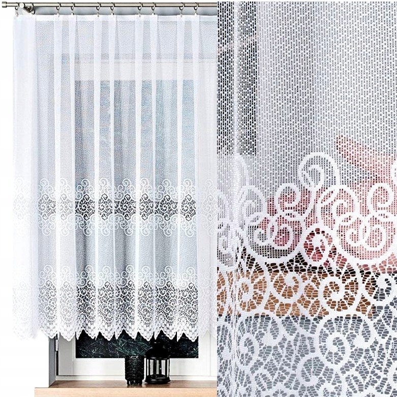 Firana żakardowa Violetta 200x140cm prosta (gotowa) z obszyciem