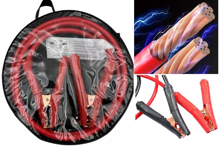 Grube Kable Rozruchowe Przewody Miedziane 3000A 4M Średnica 13Mm Tir