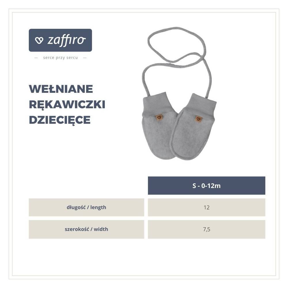 Zaffiro - Rękawiczki dziecięce Wełna premium 3-5 l Beige -U
