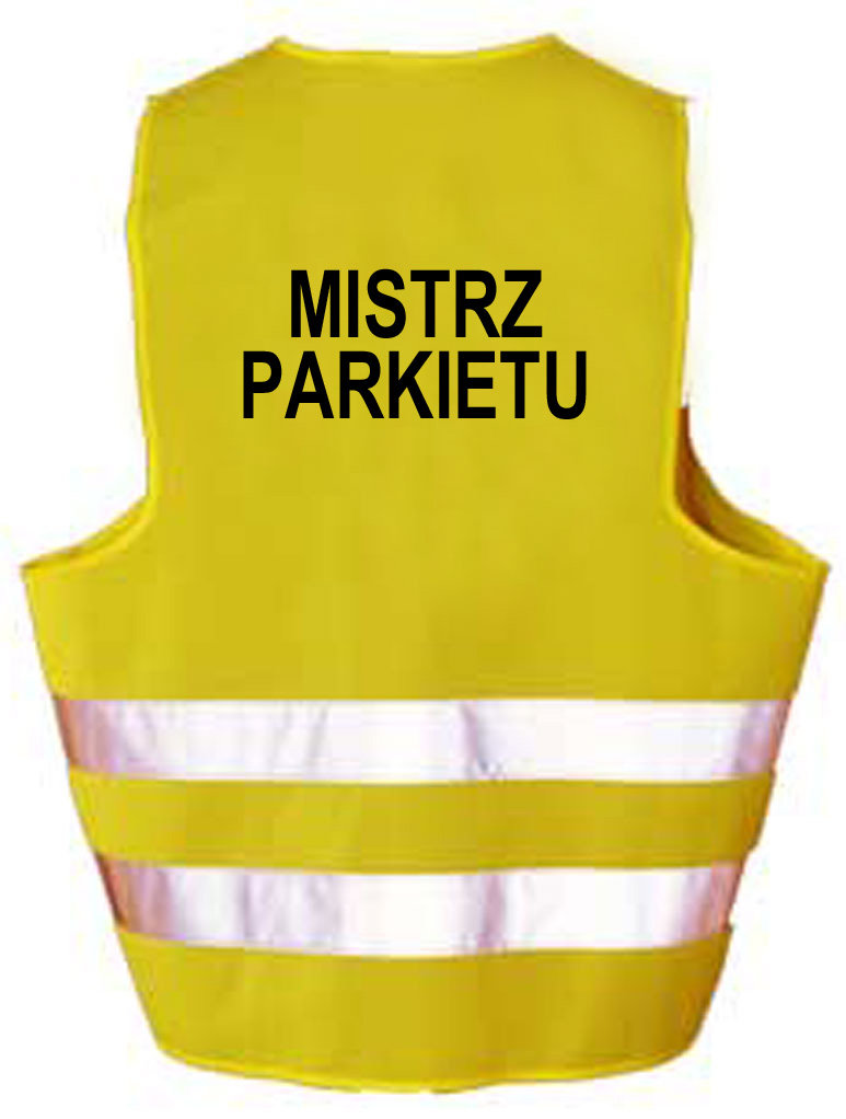 MISTRZ PARKIETU - Kamizelka imprezowa odblaskowa ostrzegawcza z nadrukiem LIBRES POLSKA SP
