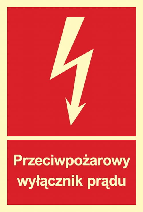 Przeciwpożarowy Wyłącznik Prądu - Tabliczka 150X200 Świecąca W Nocy Płyta Libres Polska Sp