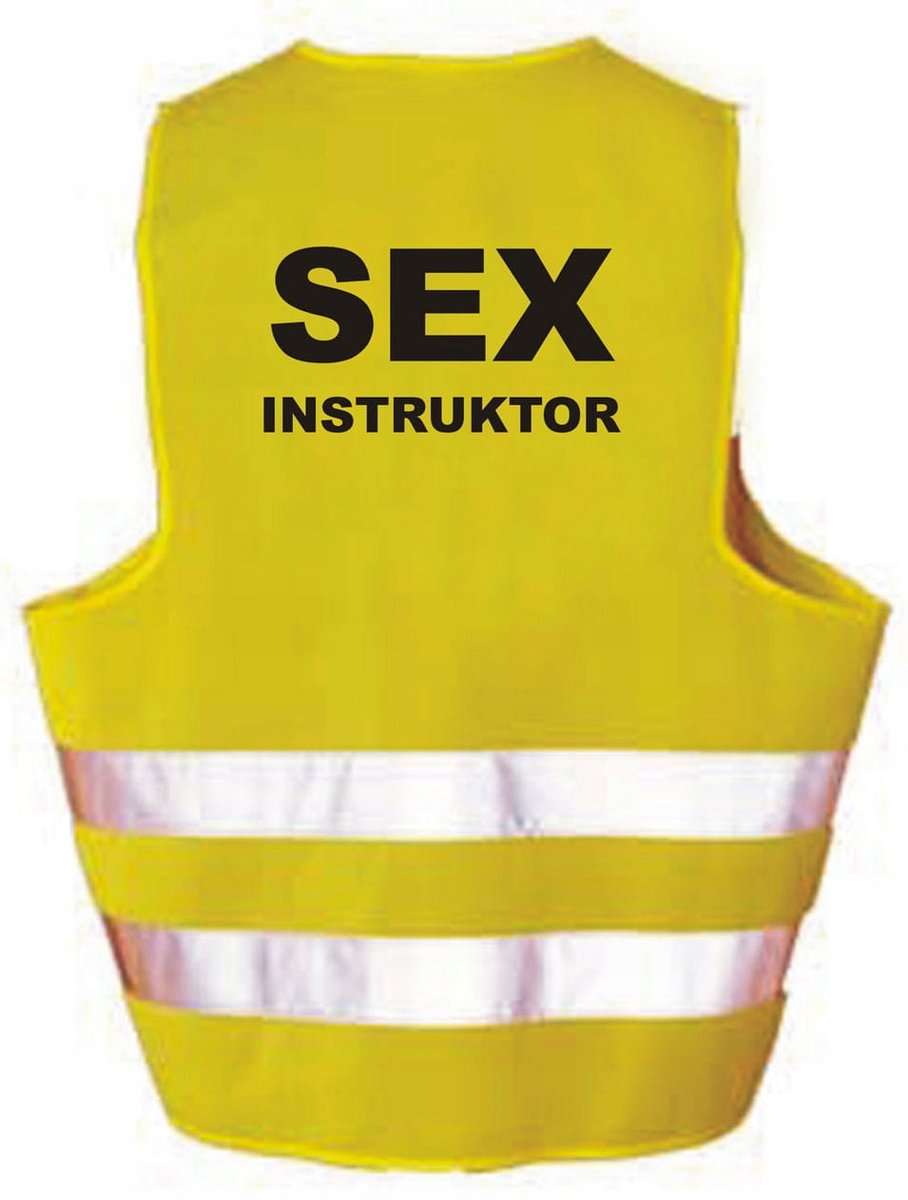 SEX INSTRUKTOR - Kamizelka z nadrukiem ostrzegawcza odblaskowa prezent LIBRES POLSKA SP