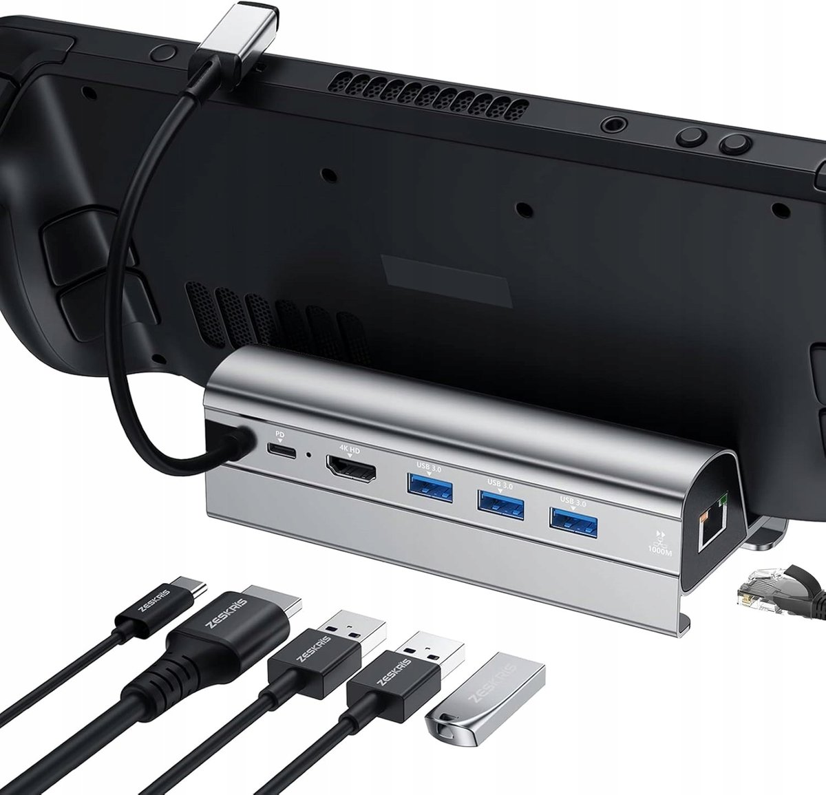 Stacja Dokująca Steam Deck 6W1 Dla Do Hub Usb C Ethernet Hdmi 4K Rog Dex