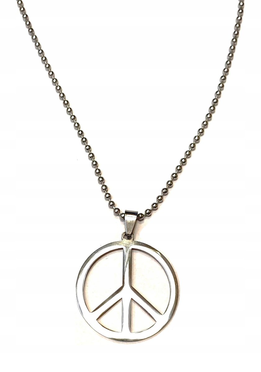 NASZYJNIK PRZYWIESZKA WISIOREK PACYFA PACYFKA SYMBOL POKOJU STAL NIERDZEWNA