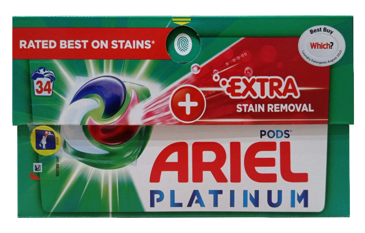 Ariel Pods Platinum Skuteczne Na Plamy 34 Kapsułki Do Prania Uniwers.788,8G