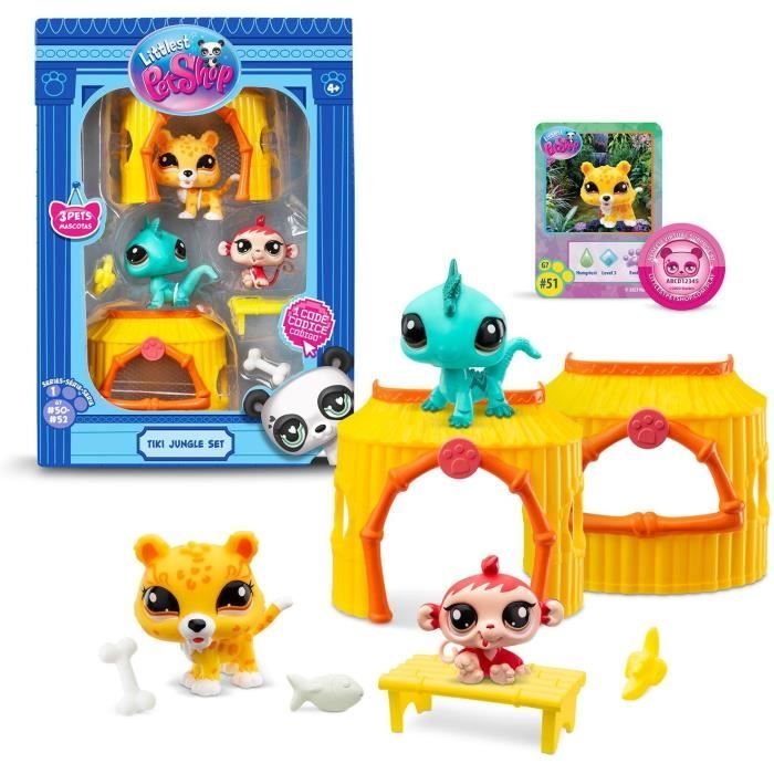 BANDAI - Littlest Pet Shop - Pakiet Tiki Jungle - 3 zwierzęta i akcesoria - BF00515