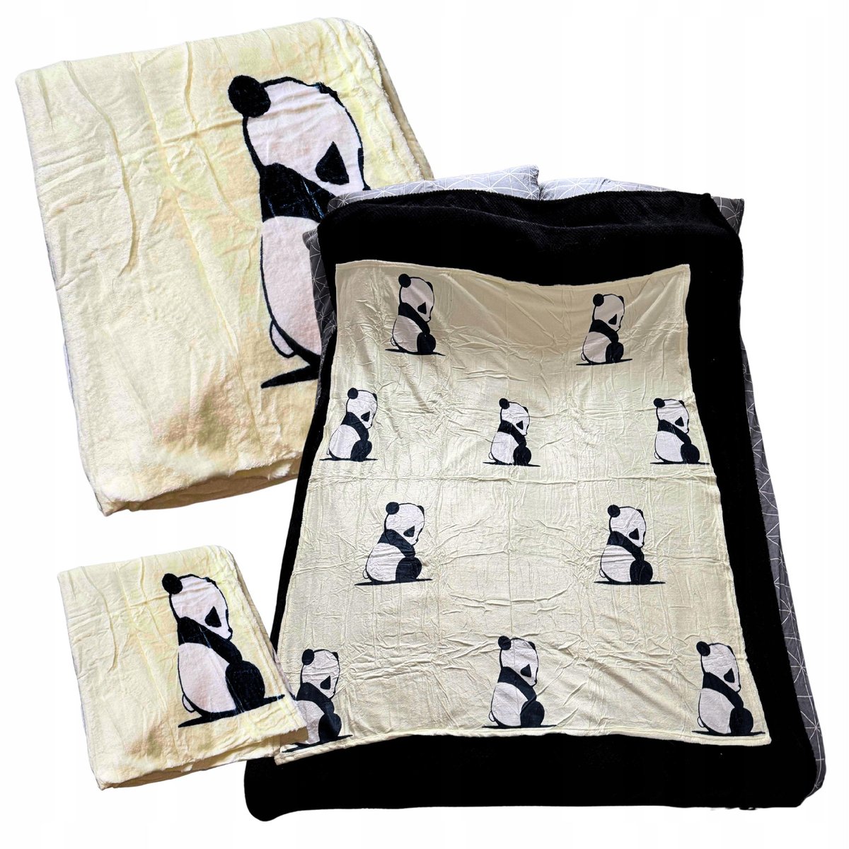 Koc Kocyk Panda Zimowy Ciepły Polarowy W Pandy Narzuta 130x150