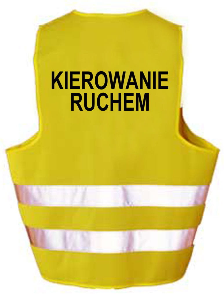 KIEROWANIE RUCHEM - Kamizelka z nadrukiem ostrzegawcza odblaskowa robocza LIBRES POLSKA SP
