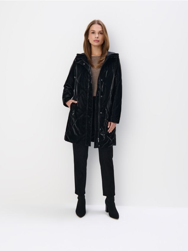 Mohito - Pikowana kurtka parka - czarny