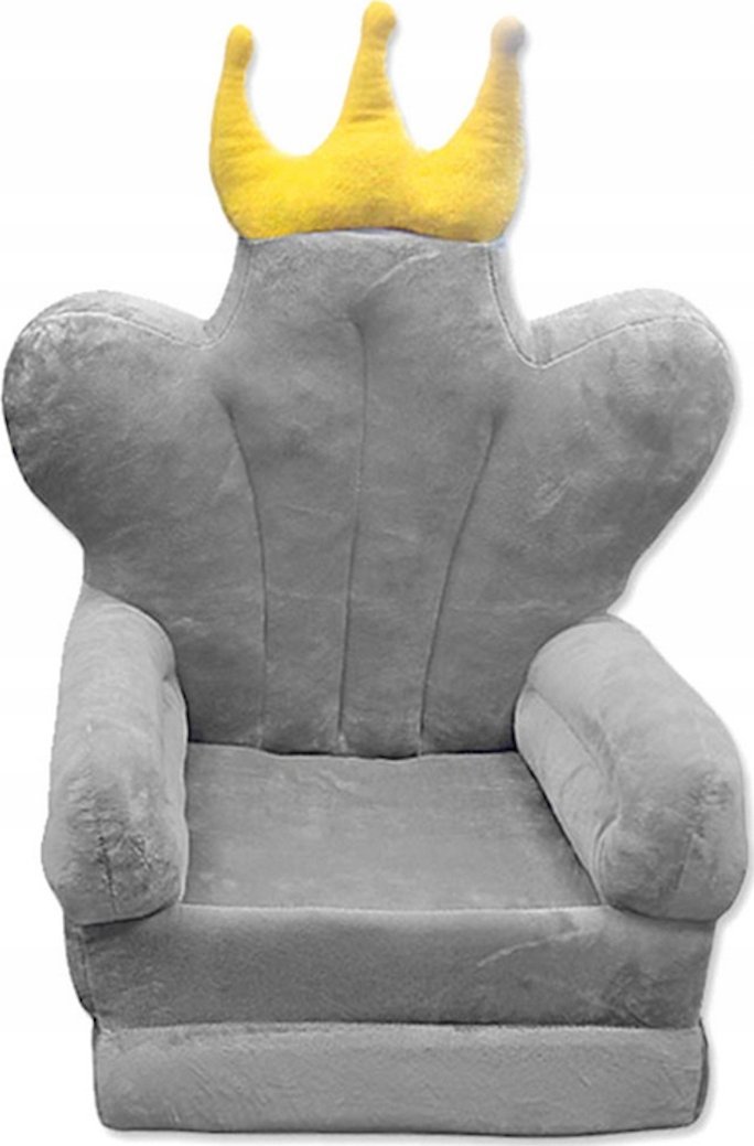 Materace z Gór Materacyk PUFA szara Fotelik XL Korona żółta