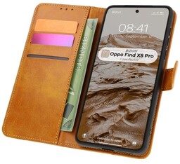Bizon Etui z klapką Case Pocket do Oppo Find X8 Pro, brązowe