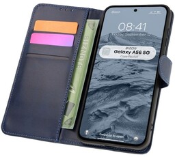 Bizon Etui z klapką Case Pocket do Galaxy A56 5G, granatowe