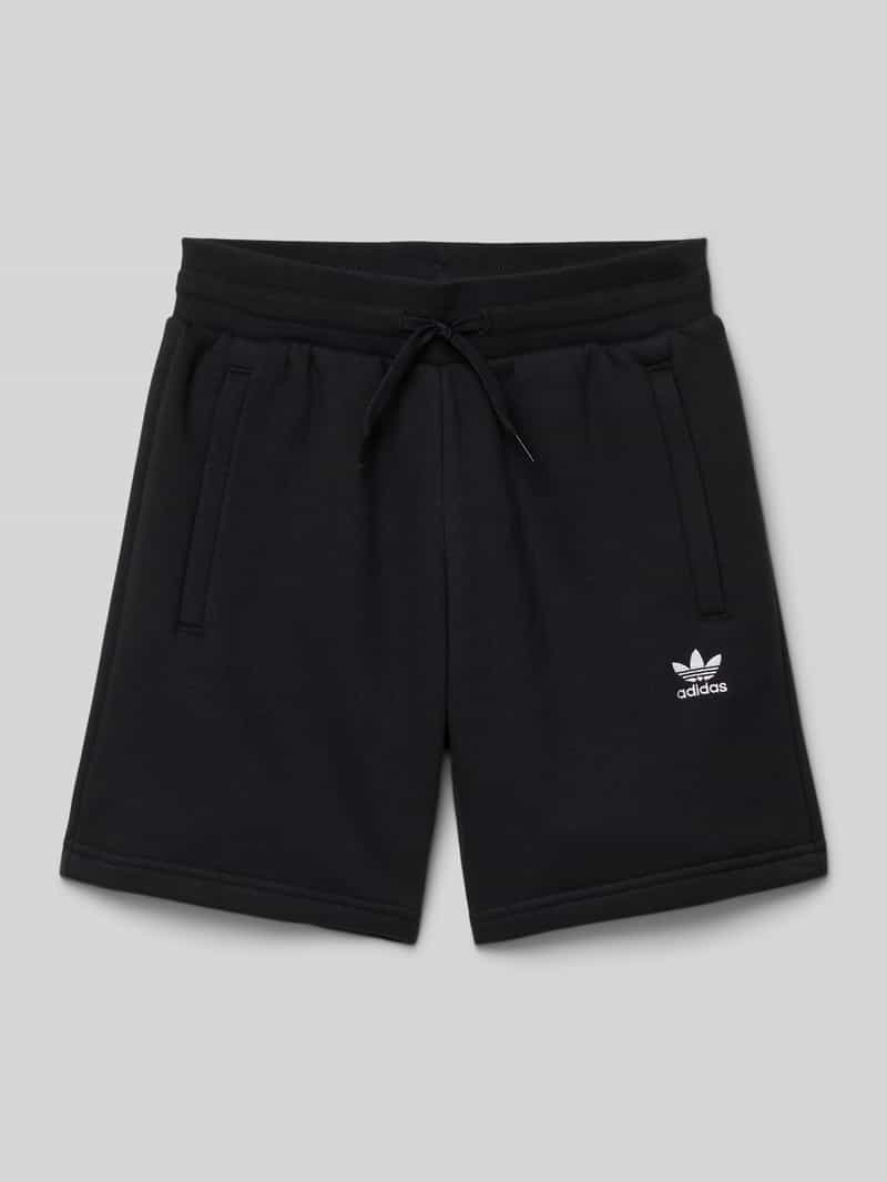 Szorty z dzianiny dresowej o kroju regular fit z wyhaftowanym logo