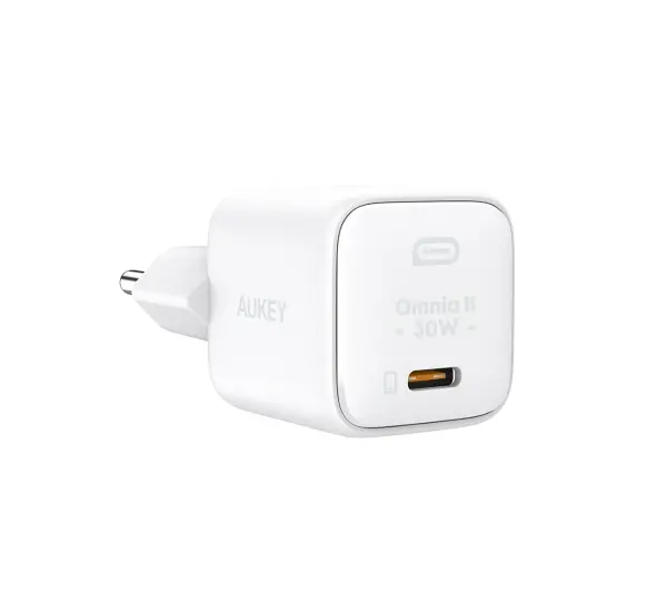 Aukey Omnia II PA-B1L GaN, USB-C, PD 30W, Biały