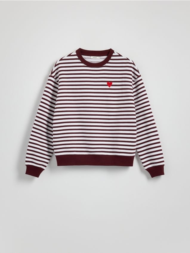 Reserved - Bawełniana bluza z haftem - czarny