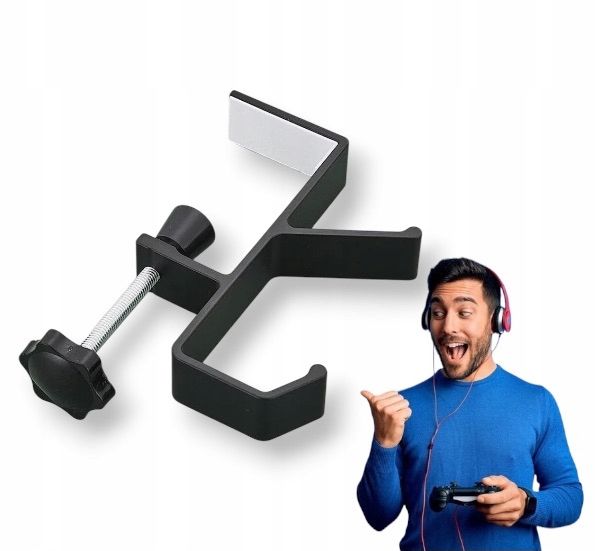 Uchwyt Na Słuchawki Torbę Plecak Wieszak Montowany Na Biurko Do Blatu Biały