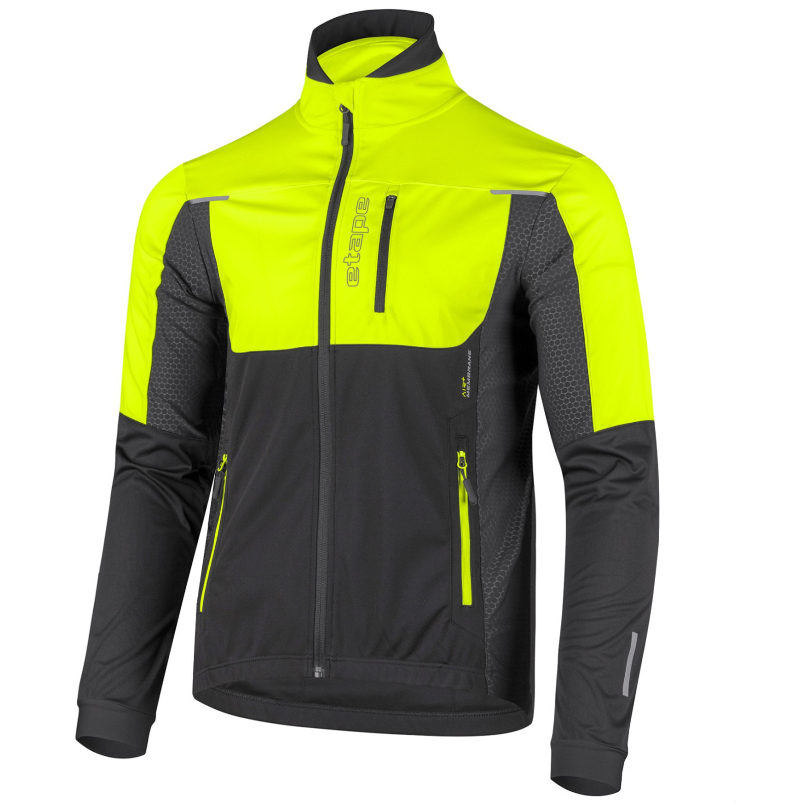Męska kurtka softshellowa Etape Strong 2.0 Rozmiar: M / Kolor: czarny/żółty