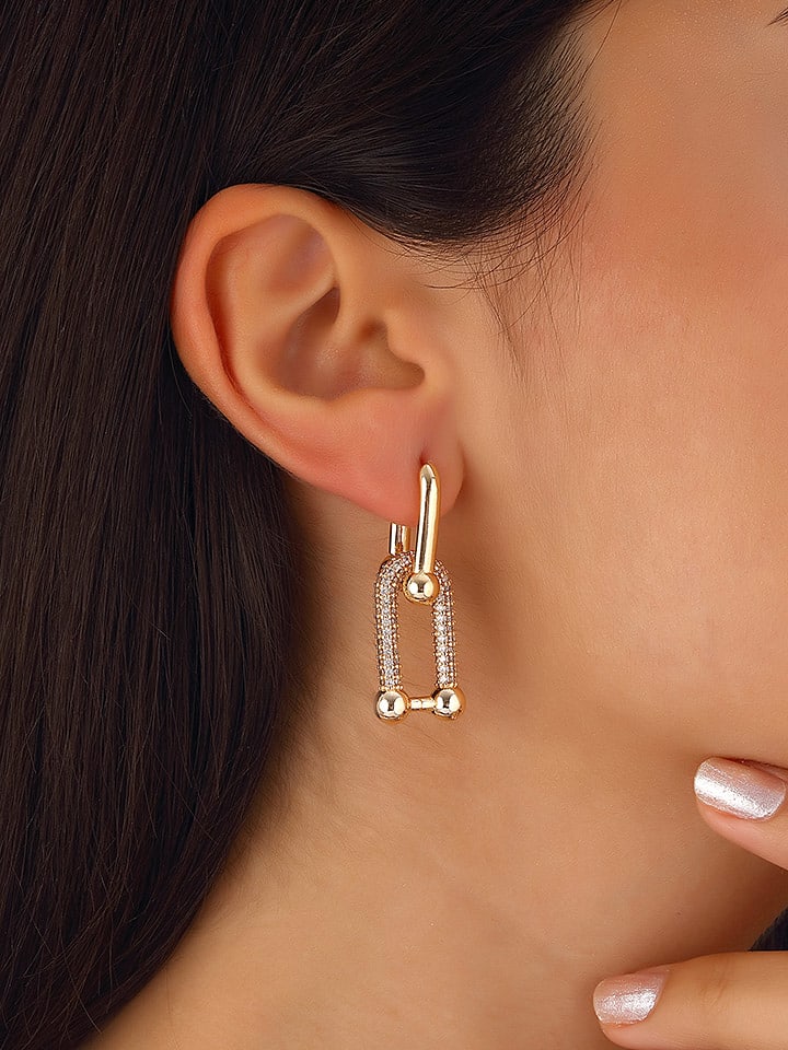 Luja Bijoux Pozłacane kolczyki z cyrkoniami