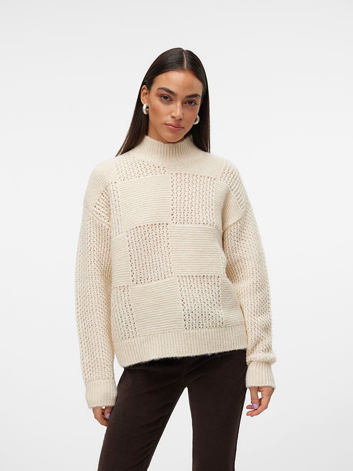 Vero Moda Sweter w kolorze kremowym